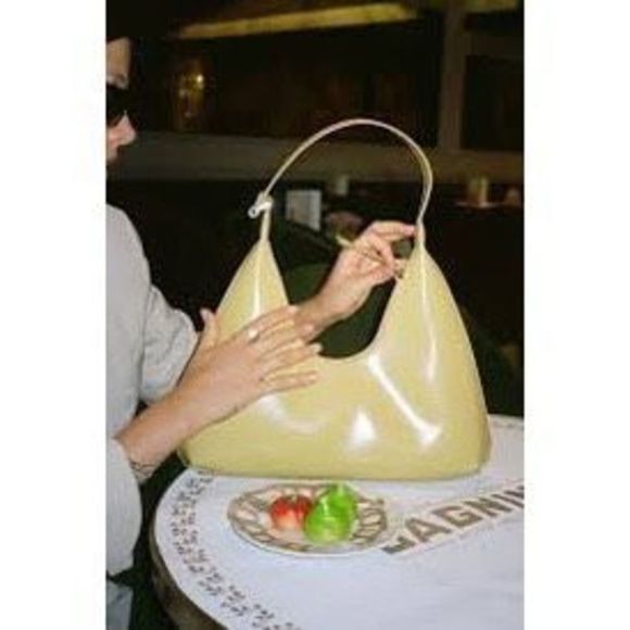 BY FAR Handbags - BY FAR Patent Leather Shoulder Bag Beige
